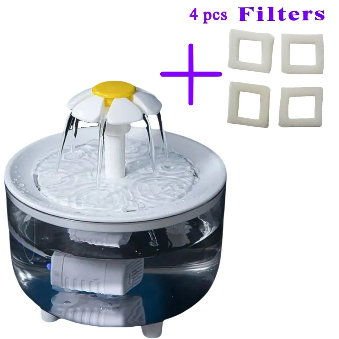 Pet Water Fountain with 4 Filters Auto Filter USB Electric Cat Drinker Bowl 1200mL Recirculate Filtring Cat Water Dispenser
