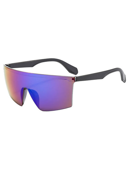 1PC, same style for men and women, stylish glasses, new model, large frame, vibrant colors, trendy, lens-integrated design, perf