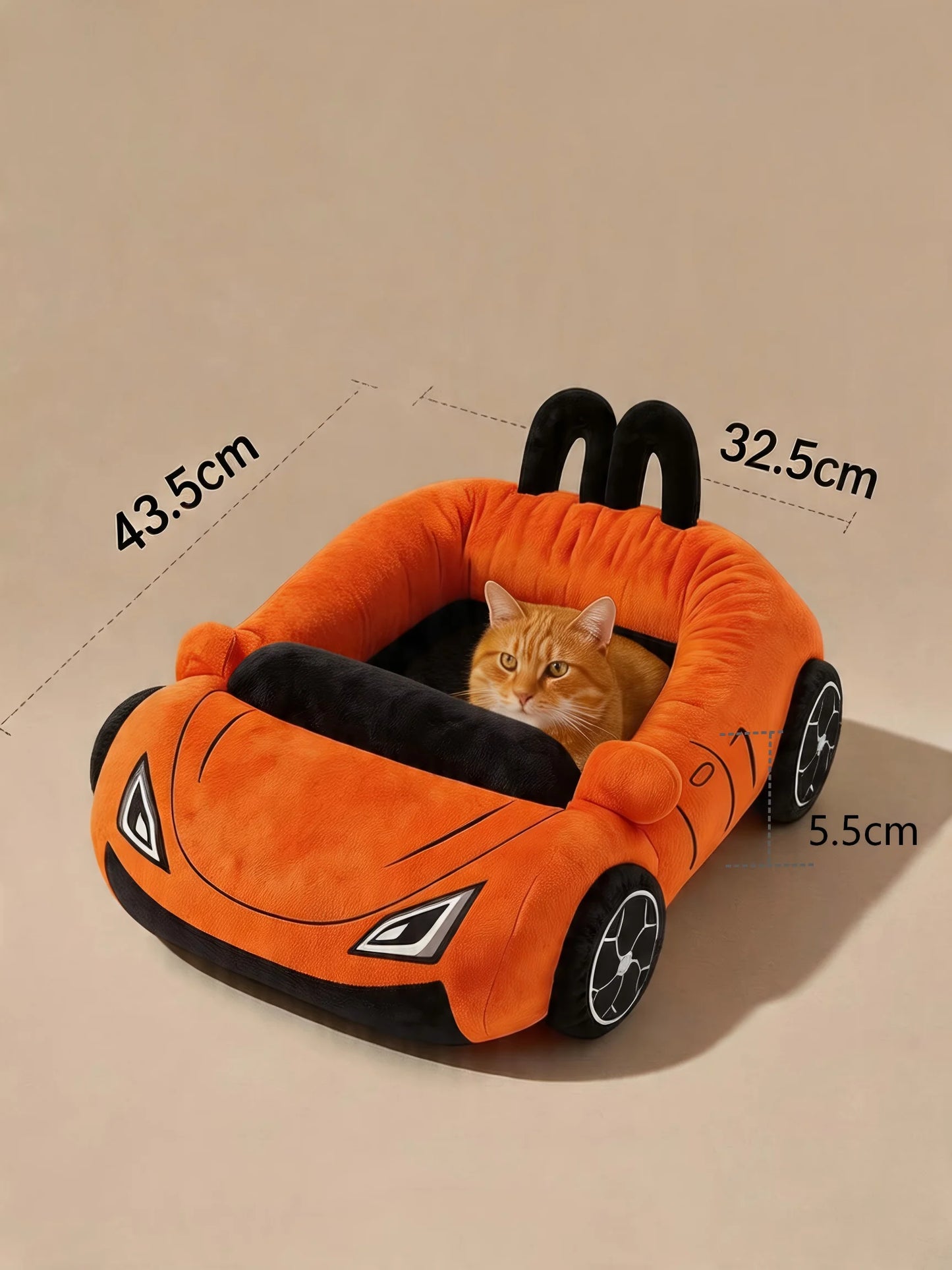 Cute Cat Beds Kitten Beds Soft Small Dog Beds Washable Pet Bed with Pillow for Puppy Kitty Funny Supercar Cat Toys Accessories