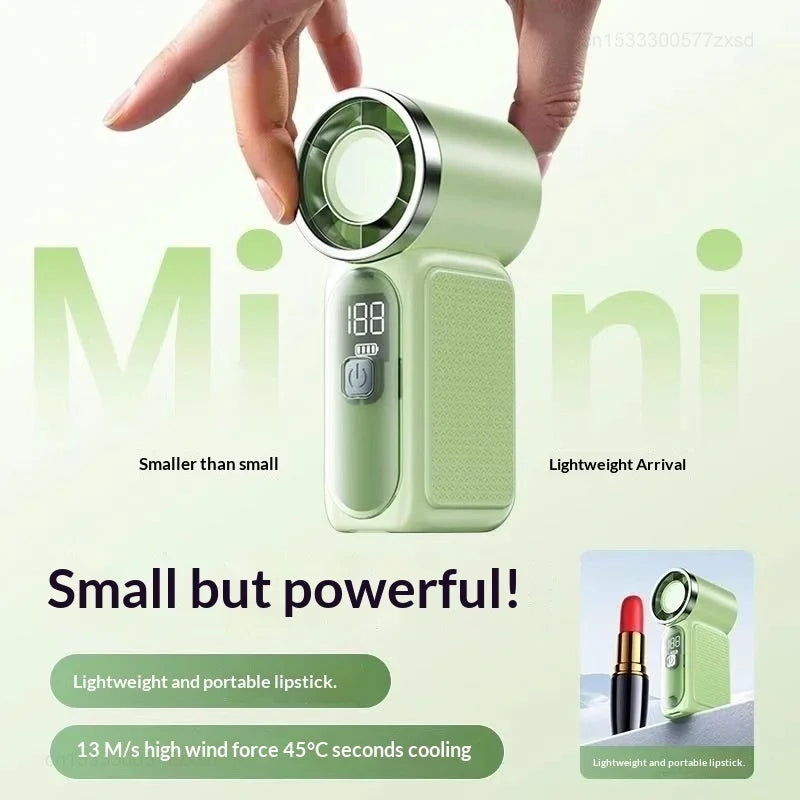Portable Fan Convenient Creative Mini Fan Pocket Hand-held Fans Lightweight Suitable for Travel Camping Outdoors Display Screen
