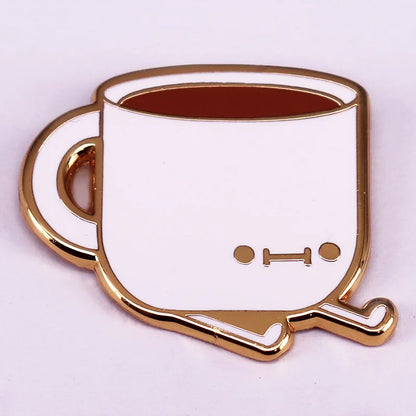 Lovely Delicate Cup Badge Personalized Creative Alloy Enamel Brooch Fashion Clothing Decorative Lapel Pin Boutique Metal Gift