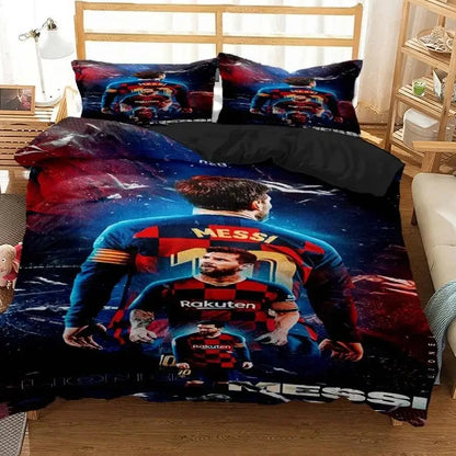 Messi Football Superstar Bedding set 3D Printed fc barcelona duvet cover Bedding Set Soft King Full Size Bedding Set For Boy