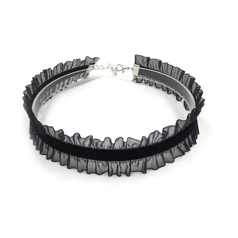 Short Lace Choker Nekclace for Women Girl Black White Color Fashion Romantic Necklace Gift for Party Wholesale Neck Jewelry