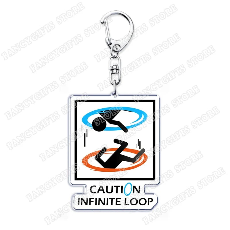 Trending Video Game Keychains for Accessories Bag Glados Aperture Laboratories Science Keyrings Jewelry Gamer Fans Gaming Gifts