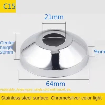 2PCS 1/2"3/4"Faucet Decorative Cover Stainless Steel Water Pipe Connector Heighten Valve Panel Shower Kitchen Faucet Accessories