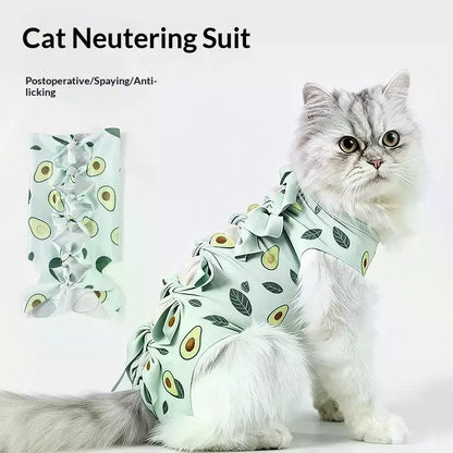 Pet Neutering Suit Cat Postoperative Recovery Anti Licking Clothing Adjustable Cat Wound Protective Clothes Pet Supplies