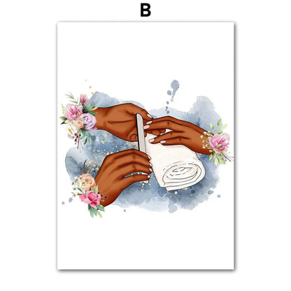 Wall Art Canvas Painting Flower Fashion Girl Lovely Hands Nail Polish Art Salon Decor Poster And Print Living Room Wall Pictures
