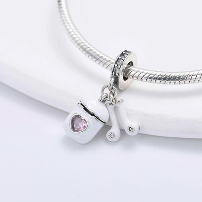 Guitar Microphone Music 925 Sterling Silver Charm Pendant Suitable Fit Original Bracelet Necklace keychain Jewelry Accessories