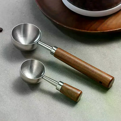 Coffee Tablespoon - Walnut Wood & Stainless Steel Scoop for Home Baristas & Cafe Decor - Perfect Kitchen Accessory