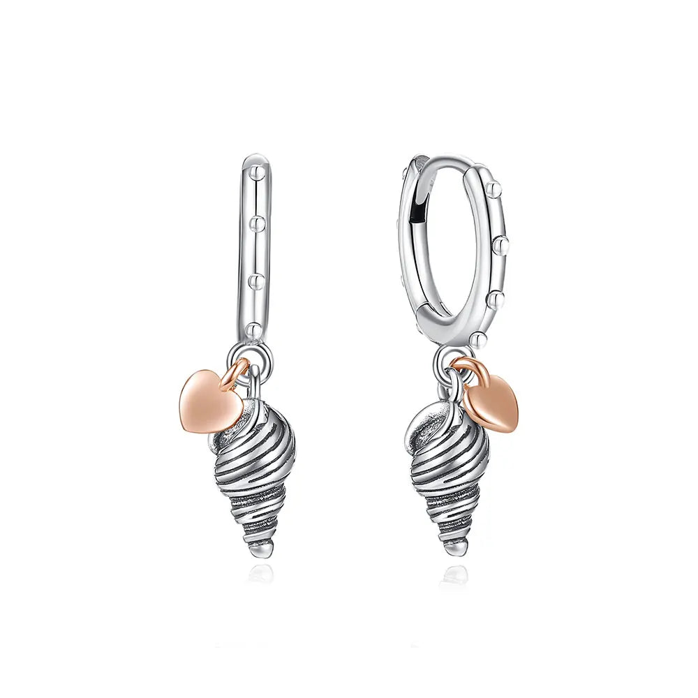 New 2026 Original 925 Sterling Silver Earrings For Women Piercing Hoop Love Heart Earings Rose Gold Wedding Gift Luxury Jewelry