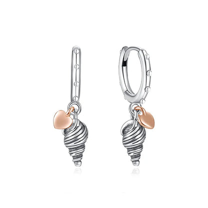 New 2026 Original 925 Sterling Silver Earrings For Women Piercing Hoop Love Heart Earings Rose Gold Wedding Gift Luxury Jewelry