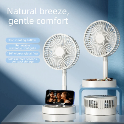 Portable Foldable Desktop Fan Adjustable Angle USB Powered USB Fan Stable Stand Powerful Airflow Mini Electric Fan Tabletop Use