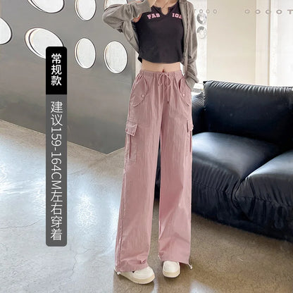 Workwear for Women's Spring New American Straight-leg Casual Wide-leg Pants High-waist Quick-drying Sports Pants