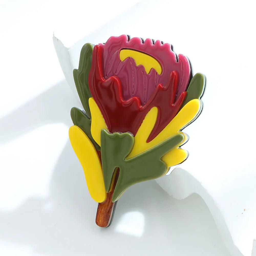 CINDY XIANG Acrylic Handmade Large Flower Brooch Summer Fahsion Jewelry