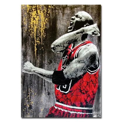 Famous Basketball Stars Wall Art Poster Abstract Graffiti Mural Modern Home Decor Canvas Painting Room Decorate Prints Pictures