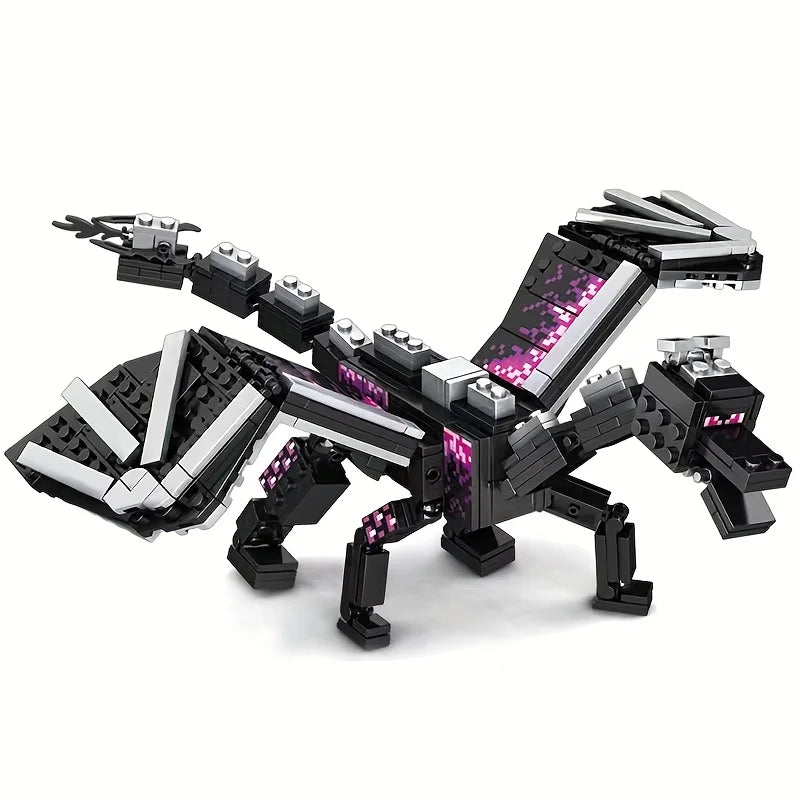 246pcs black pixel dragon movie model, assembled educational building blocks, Halloween gift, Christmas gift, birthday gift