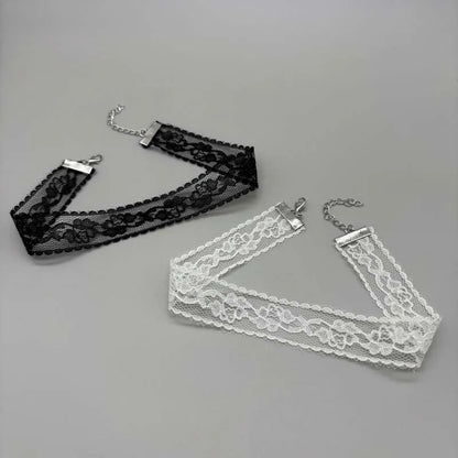 Short Lace Choker Nekclace for Women Girl Black White Color Fashion Romantic Necklace Gift for Party Wholesale Neck Jewelry
