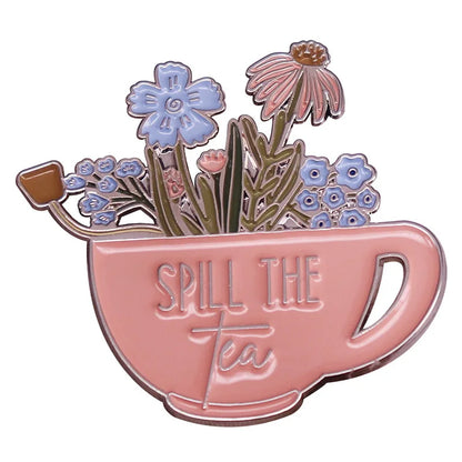 Lovely Delicate Cup Badge Personalized Creative Alloy Enamel Brooch Fashion Clothing Decorative Lapel Pin Boutique Metal Gift