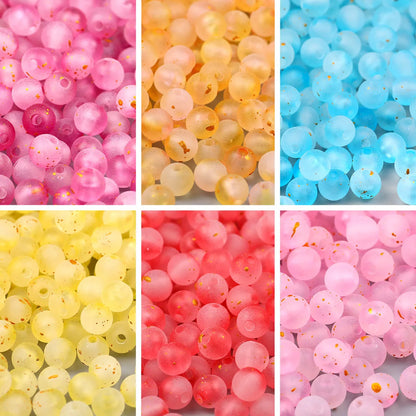 Frosted Round Dot Gold Acrylic Crystal Beads Glass Spacer Loose Beads 8mm For Jewelry Making Bracelet DIY Pen Beads Accessories