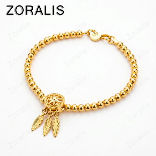Fine 18K Gold Bracelet Beads Chain Dream For Women Luxury Fashion Party Wedding Jewelry Lovers Gift Charms