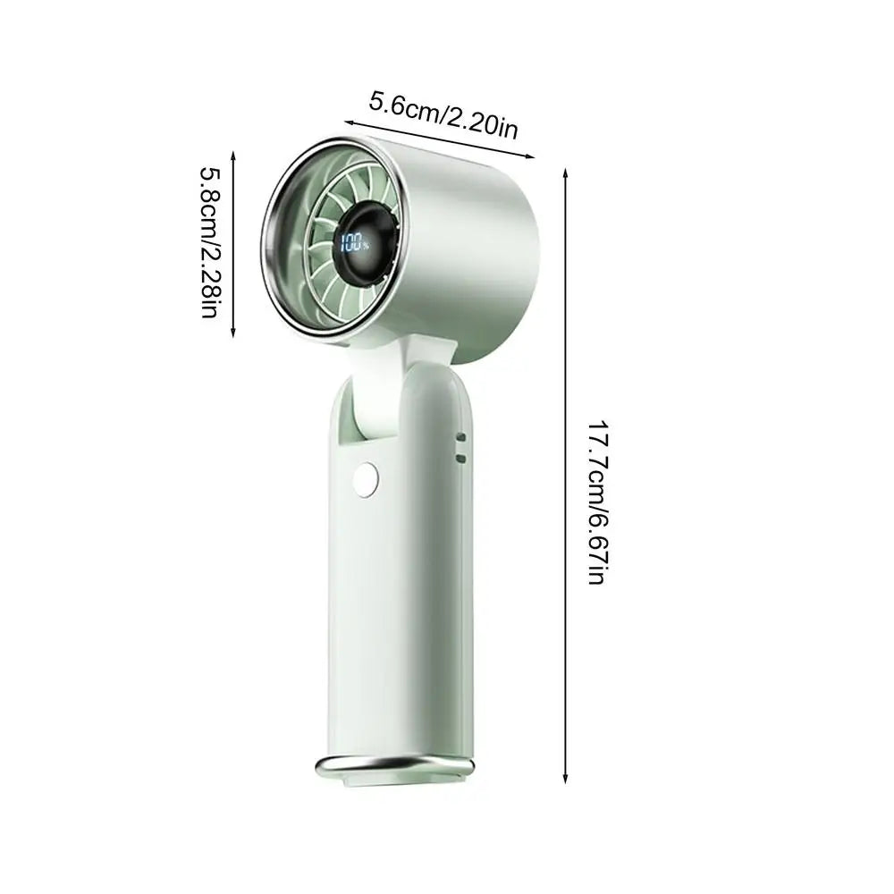 Portable Handheld Fan 100-Speed Low Noise Turbine Air Blower Foldable 3600mah USB Rechargeable Personal Fan For Home Office