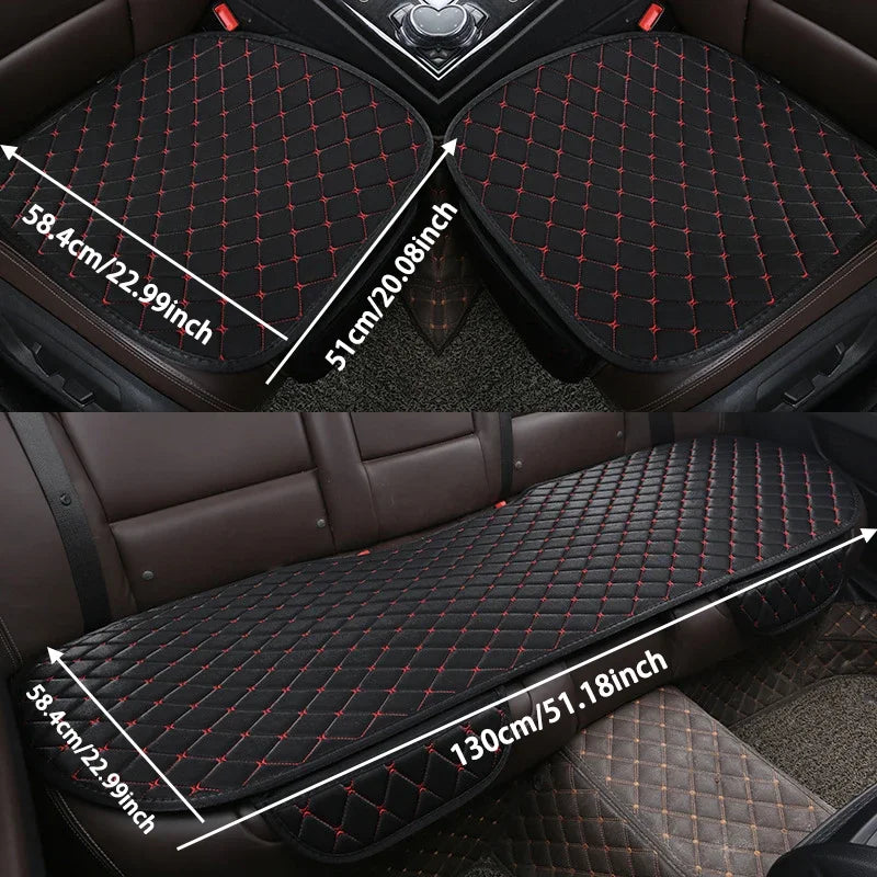New 3Pcs Cotton and linen Car Seat Cover Set Soft Universal Car Seat Cover Cushion Car Seat Protector Interior Car Accessories