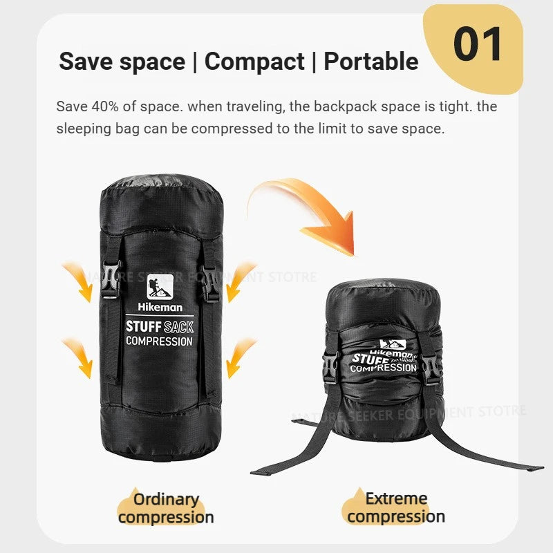 HIKEMAN Compression Stuff Sack for Sleeping Bag Outdoor Camping Backpacking Hiking Gear Storage Bags