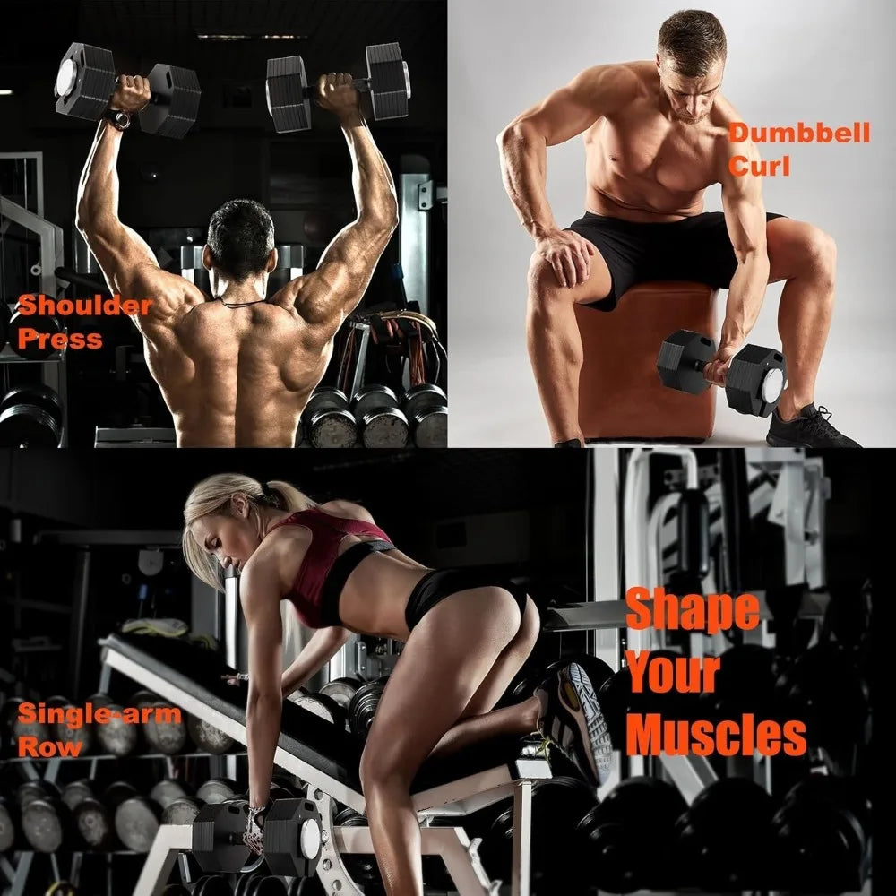 Adjustable Dumbbell Sets, Each 50LB Pairs Durable Steel Build, Free Weights Dumbbells Set of 2, Customized
