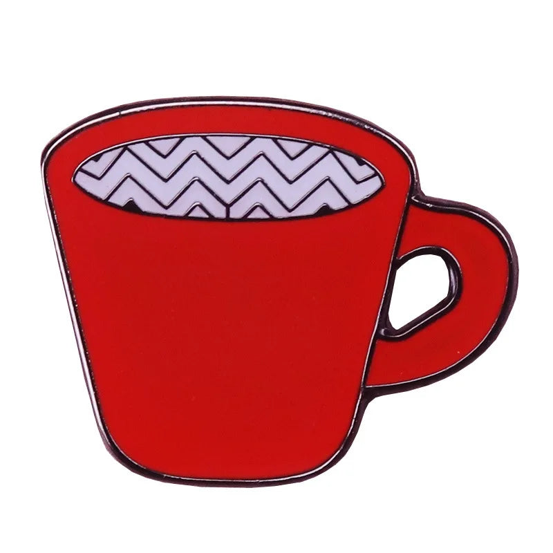Lovely Delicate Cup Badge Personalized Creative Alloy Enamel Brooch Fashion Clothing Decorative Lapel Pin Boutique Metal Gift