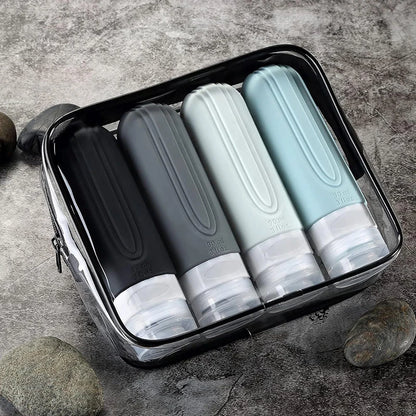 4pcs/set Travel Bottles for Toiletries, 90ml Travel Size Containers BPA Free Leak Proof Refillable Liquid Silicone Squeezable