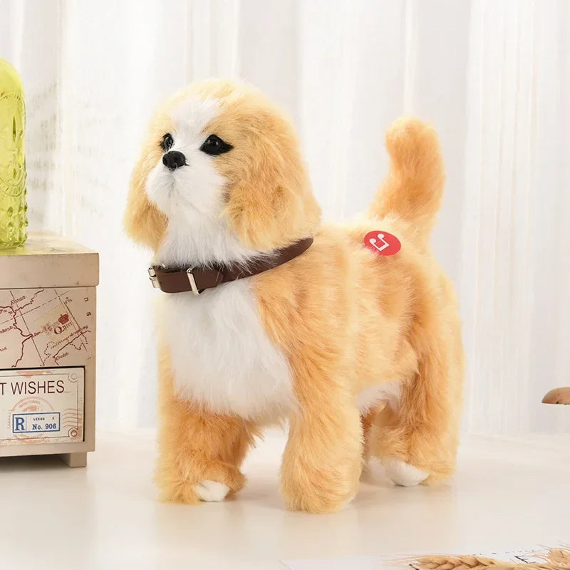 Robot Dog Toys Interactive Puppy Electronic Plush Animal Sound Control Walk Bark Electric Teddy Touch Control Music Pet Kid Gift