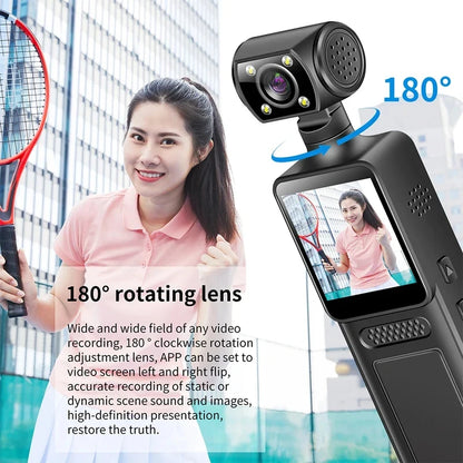 Action Camera 180° Rotatable Lens 4K Ultra HD WiFi Sports Camera Infrared Night Vision Vlog Bicycle Motorcycle Driving Recorder