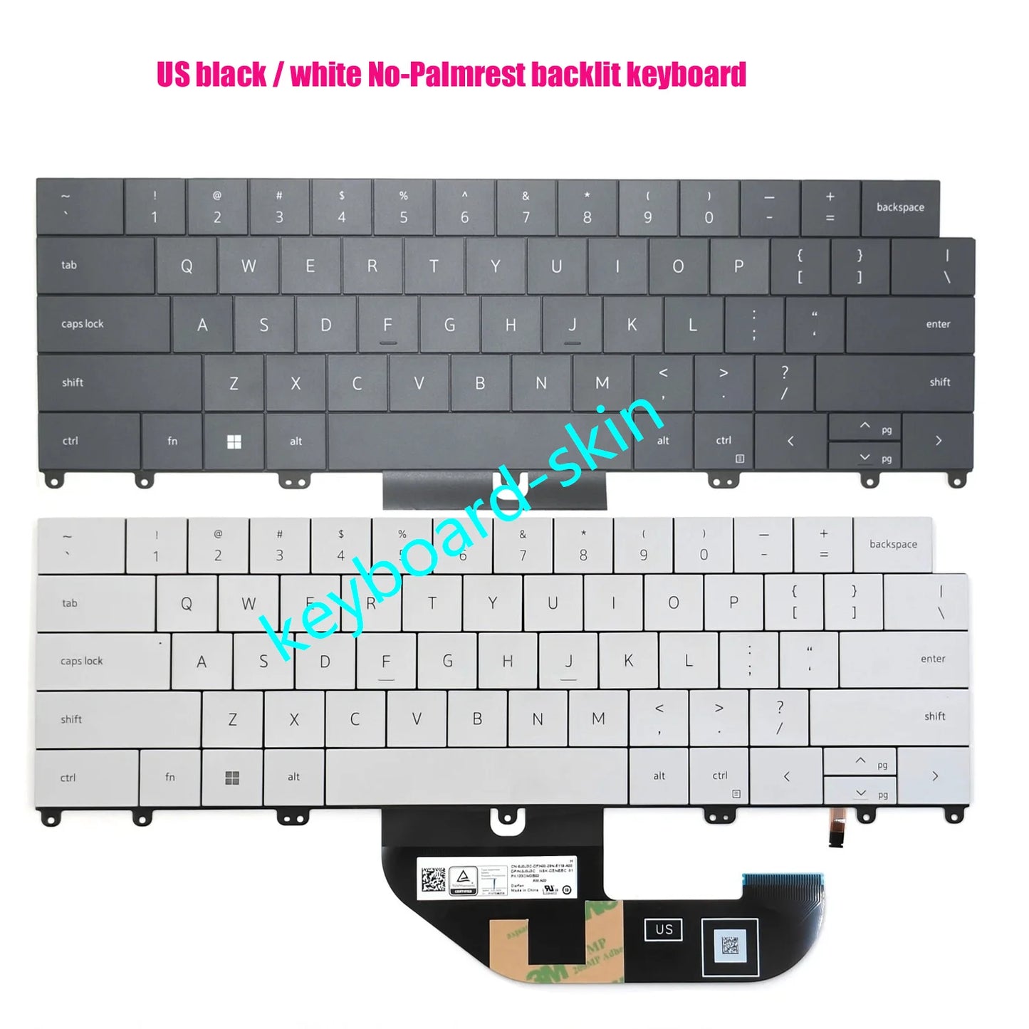 New US white /black backlit Keyboard For Dell XPS 13 9345 P189G,XPS 13 9320 9340 9350 P151G (2024-2025 Year) laptop