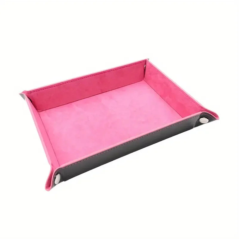 Foldable game dice tray flannel storage box four-corner tray
