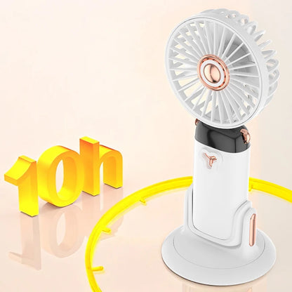 Portable Handheld Fan For Student Adjustable Desk Fan with Base Multifunction Foldable Travel Mini Fans Outdoor Stroller Fans