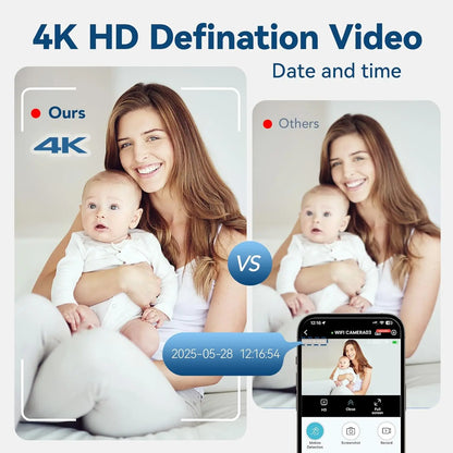Lenovo 4KHD Camera WiFi Wireless Monitor Night Vision Remote Motion Detecting Camcorders Security Protection Indoor Surveillance
