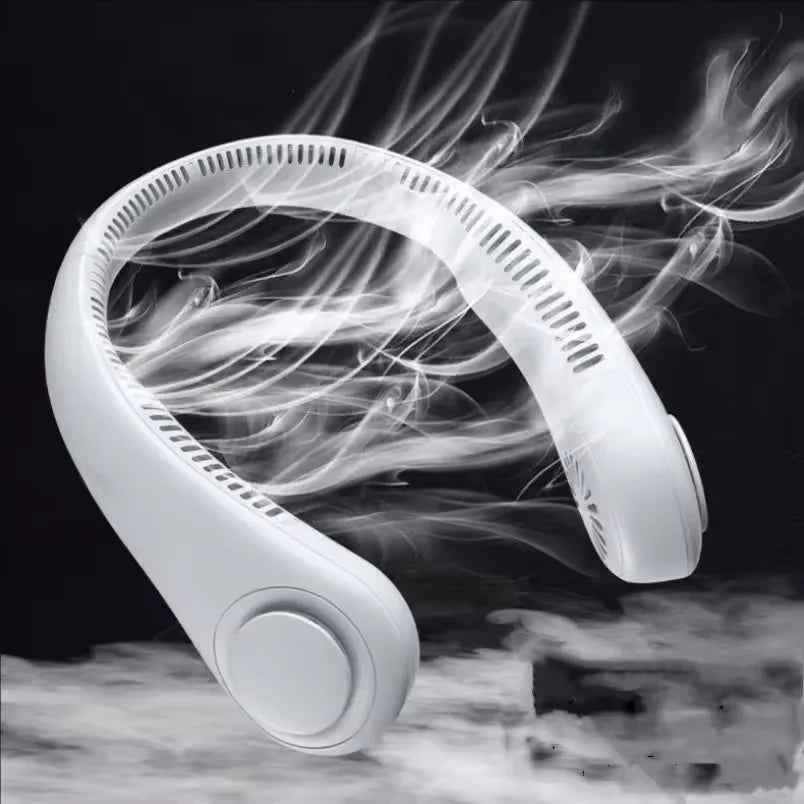 Hands Free Neck Fan Portable USB Rechargeable Bladeless Cooling Fan Quiet Wearable Fan for Summer Travel 3 Speed Mini Long endur