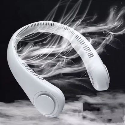 Hands Free Neck Fan Portable USB Rechargeable Bladeless Cooling Fan Quiet Wearable Fan for Summer Travel 3 Speed Mini Long endur