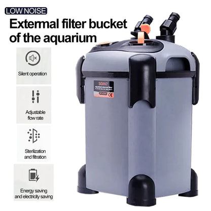 External Filter Bucket for Fish Tank 3 in 1 Water Purification Silent Circulation Pump High Efficiency Aquarium Cleaning Tool