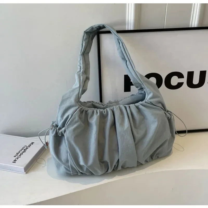 Nylon Cloth Bag Women Tote Bag Large Capacity Summer 2024 New All-Match Ins One-Shoulder College Student Class Bag Lady Handbag