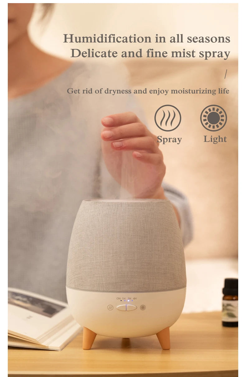 Elektrischer Aroma-Luftbefeuchter (300 ml) mit Fernbedienung, Ultraschall-Nebel und Nachtlicht