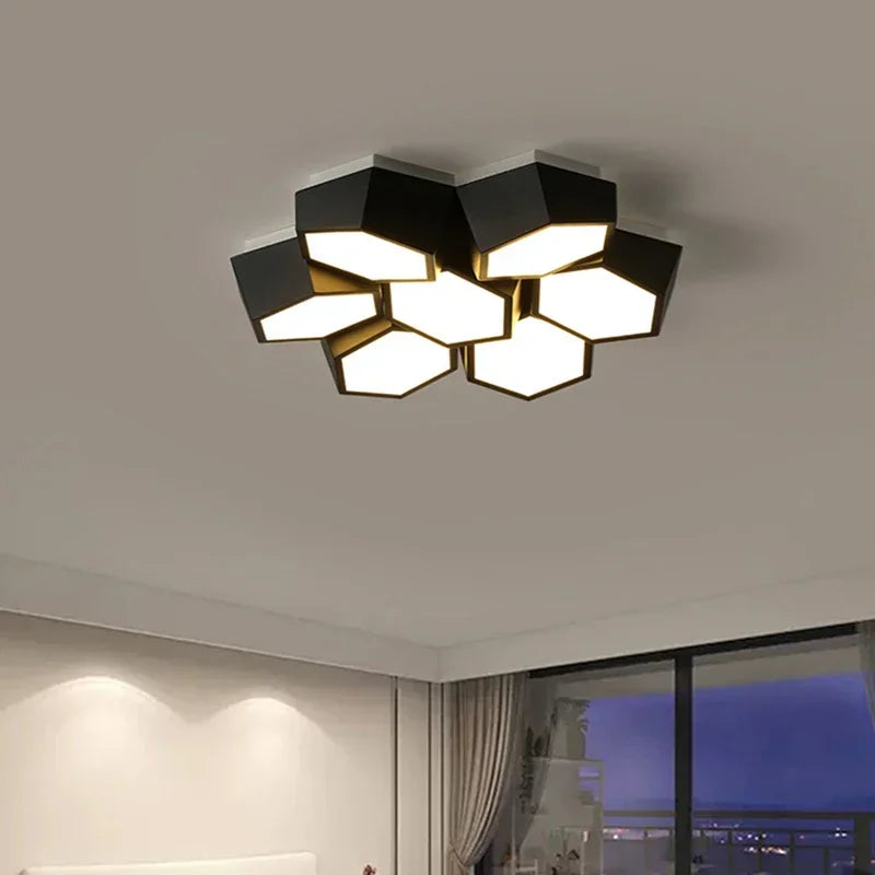 Modern Geometry Led Ceiling Lamp Living Room Chandeliers Lighting Bedroom Dimmable Lamparas Nordic Home Decor Lights Luminaria