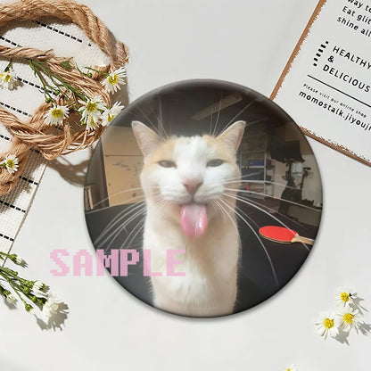 Cute Cats Meme Button Pins Funny Creative Animal Brooches Round Exquisite Tinplate Badge for Backpack Jewelry Accessories Gifts