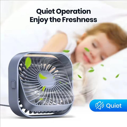 Portable Mini Fan USB Desk Fan Table Strong Airflow &Quiet Operation 3 Speed Wind 360°Rotatable Standing Fans for Room Home