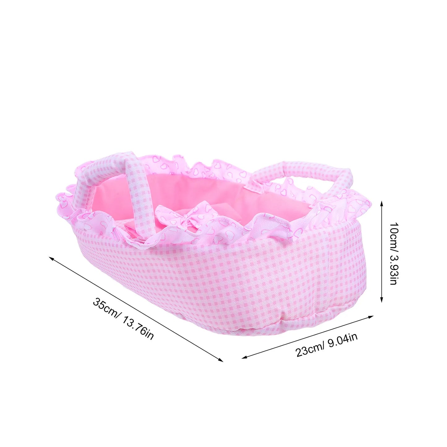 Baby Bassinet Carrying Cradle for 35Cm Reborn Baby Crib Bed Carrier Pillow Blanket Portable Mini Cradle Dollhouse Furniture Prop
