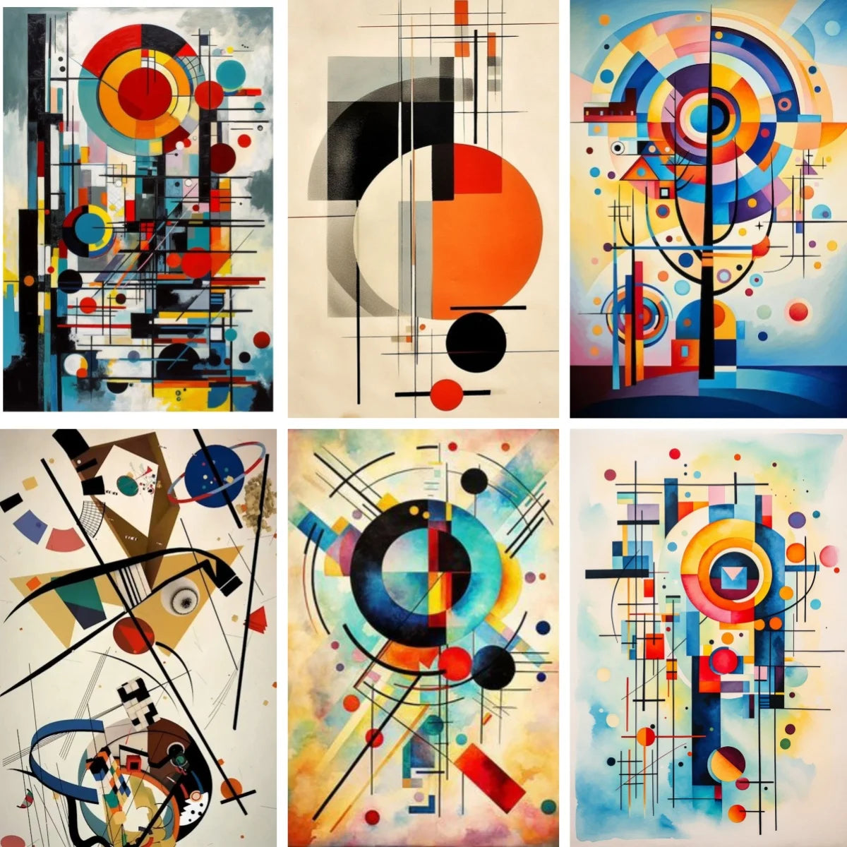 Diamond Painting Full Drill Western Abstraction Art Wassily Kandinsky Poster Rhinestones Mosaic Embroidery  Living Room Decor
