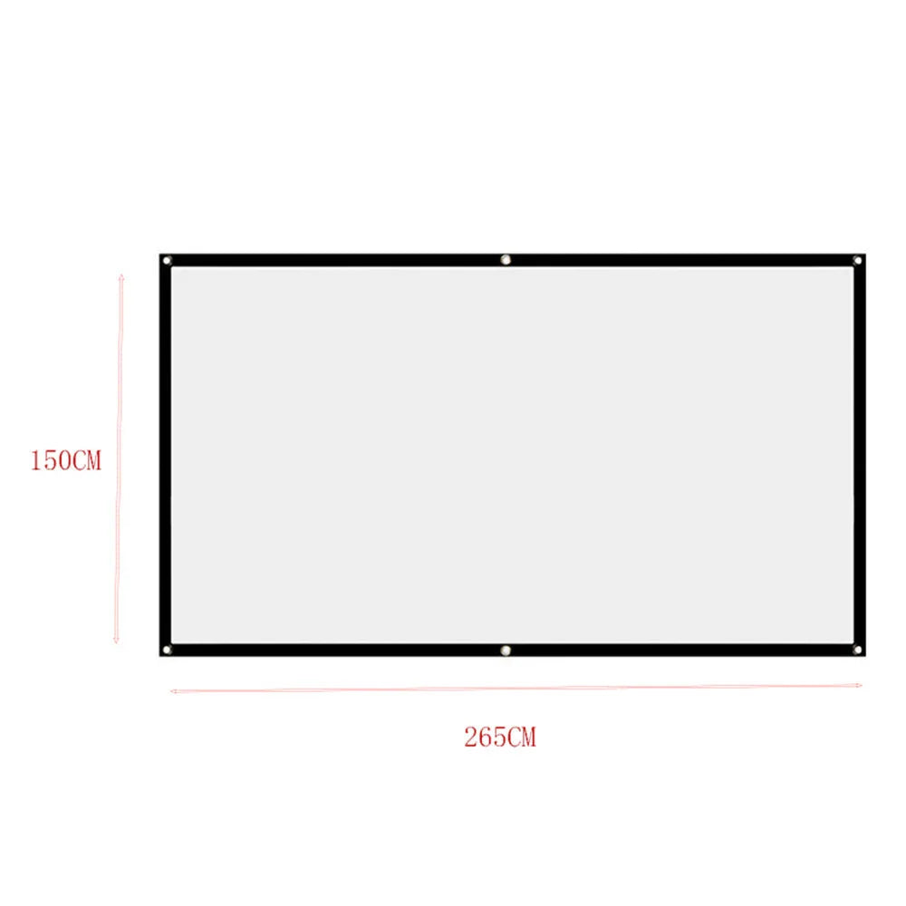 16:9 Portable Foldable Projector Screen, Wall Mount Projection Screen with Grommets, Indoor Outdoor Movie Screen