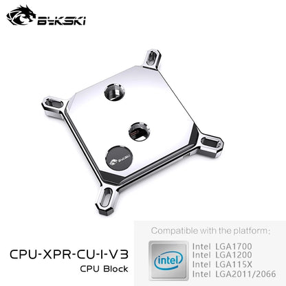 Bykski CPU Block Use for INTEL LGA115X 1200 1700 2011/AMD Ryzen 3/5/7 X470 X570 Water Cooler Radiator CPU-XPR-CU-I/M-V3