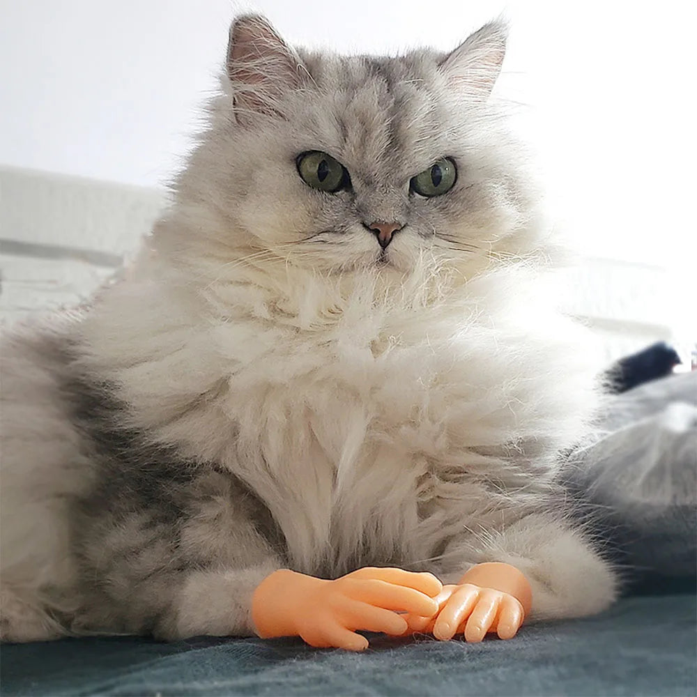 Adult Kid Novelty Toys Funny Mini Hands Creative Finger Fidget Toys Simulation Soft Small Hand Tease the Cat Pet Toy Simulation