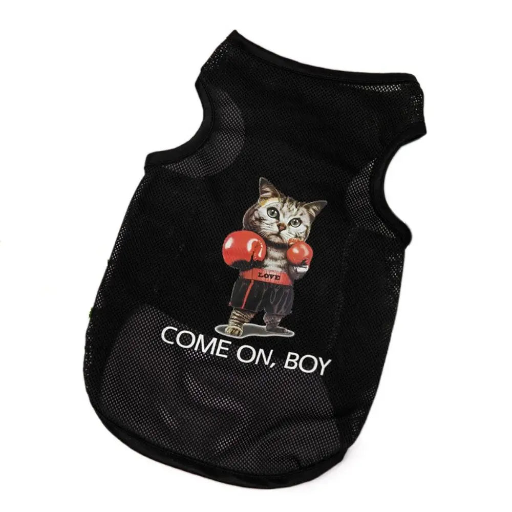 Cute Cartoon Pet Dog Clothes Summer Thin Mesh Dog Cat Vest Cat Teddy Bear Pomy Pet Puppy Breathable Cool Clothing Dog Costume